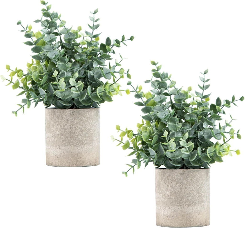 Paquete de 2 plantas artificiales con maceta