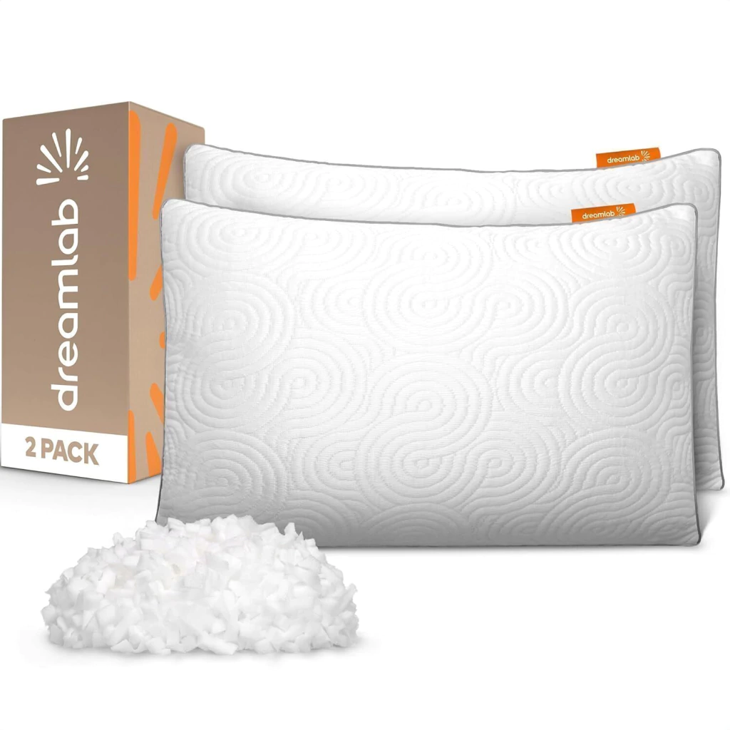 Dreamlab Almohadas Cloud Pillow 2 Pack |Funda de Bambú, Altura Ajustable, Memory Foam y Microfibras