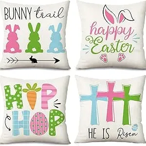 4 pcs Fundas de Almohada de Pascua, 45 x 45 cm