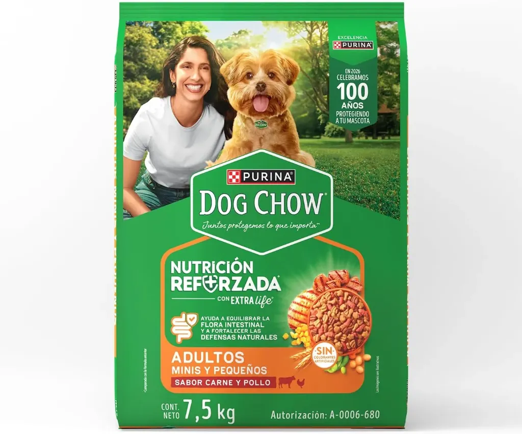Purina Dog Chow Adulto Raza Mini y Pequeña Sabor Carne y Pollo 7.5Kg