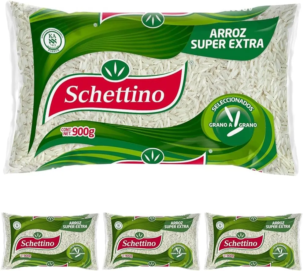 Schettino Arroz Super Extra 900 g (Paquete de 4)