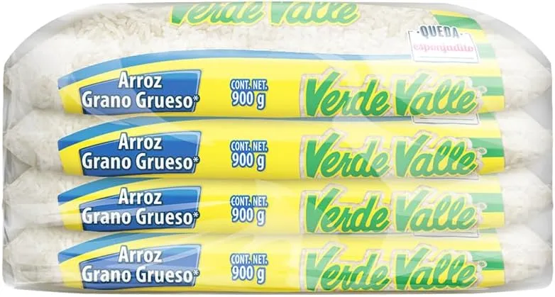 Verde Valle 4 Pack Arroz Grano Grueso - 900 g