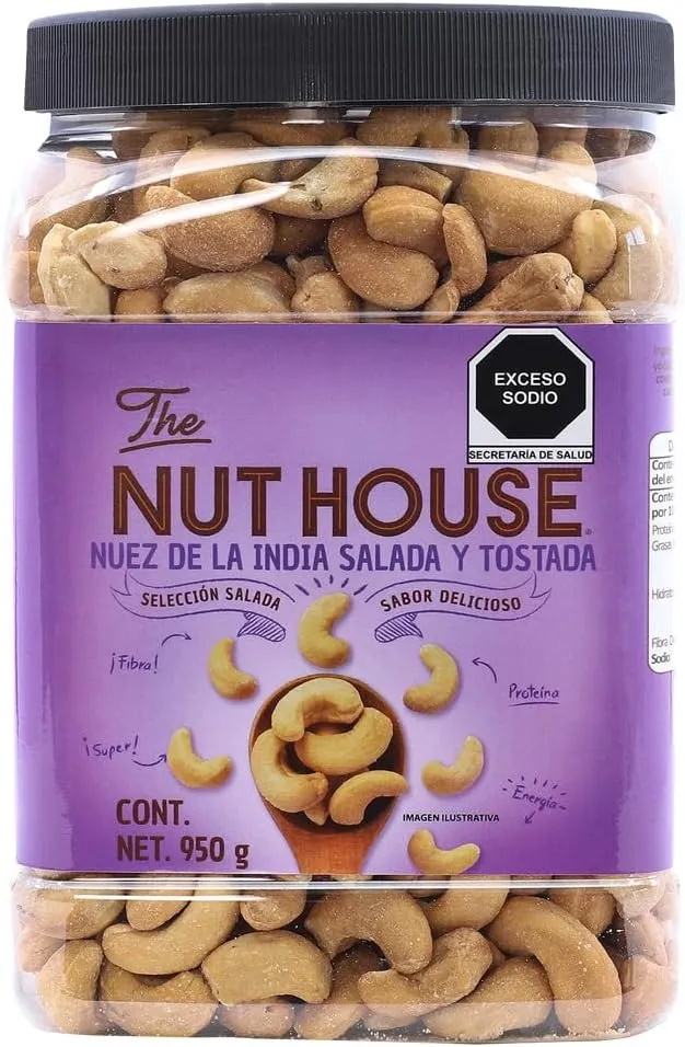 The Nut House - Nuez de la India Tostada y Salada - Vitrolero 950g