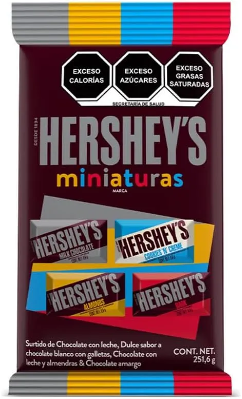 HERSHEY’S - Miniaturas Bolsa Surtida 251.6 g – Chocolates En Mini Presentación: Leche, Almendra, Cookies ’n Creme Y Chocolate Amargo