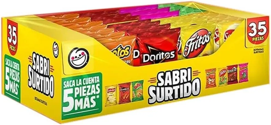 Sabritas Sabrisurtido Sabores Surtidos Botana 1,460 g, Pack de 35