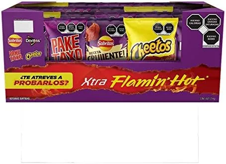 Sabritas Surtidas Sabor Xtra Flamin' Hot Botana 708 g, Pack de 14
