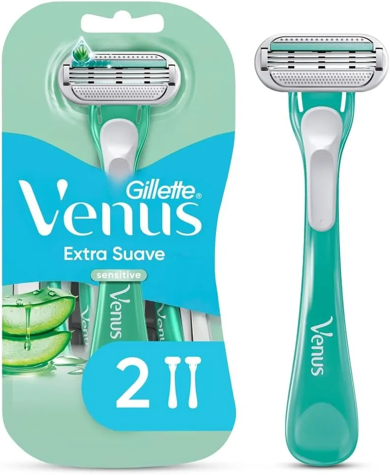 Gillette Venus Rastrillo para Mujer Sensitive con Aloe, para Piel Sensible 2 Ud