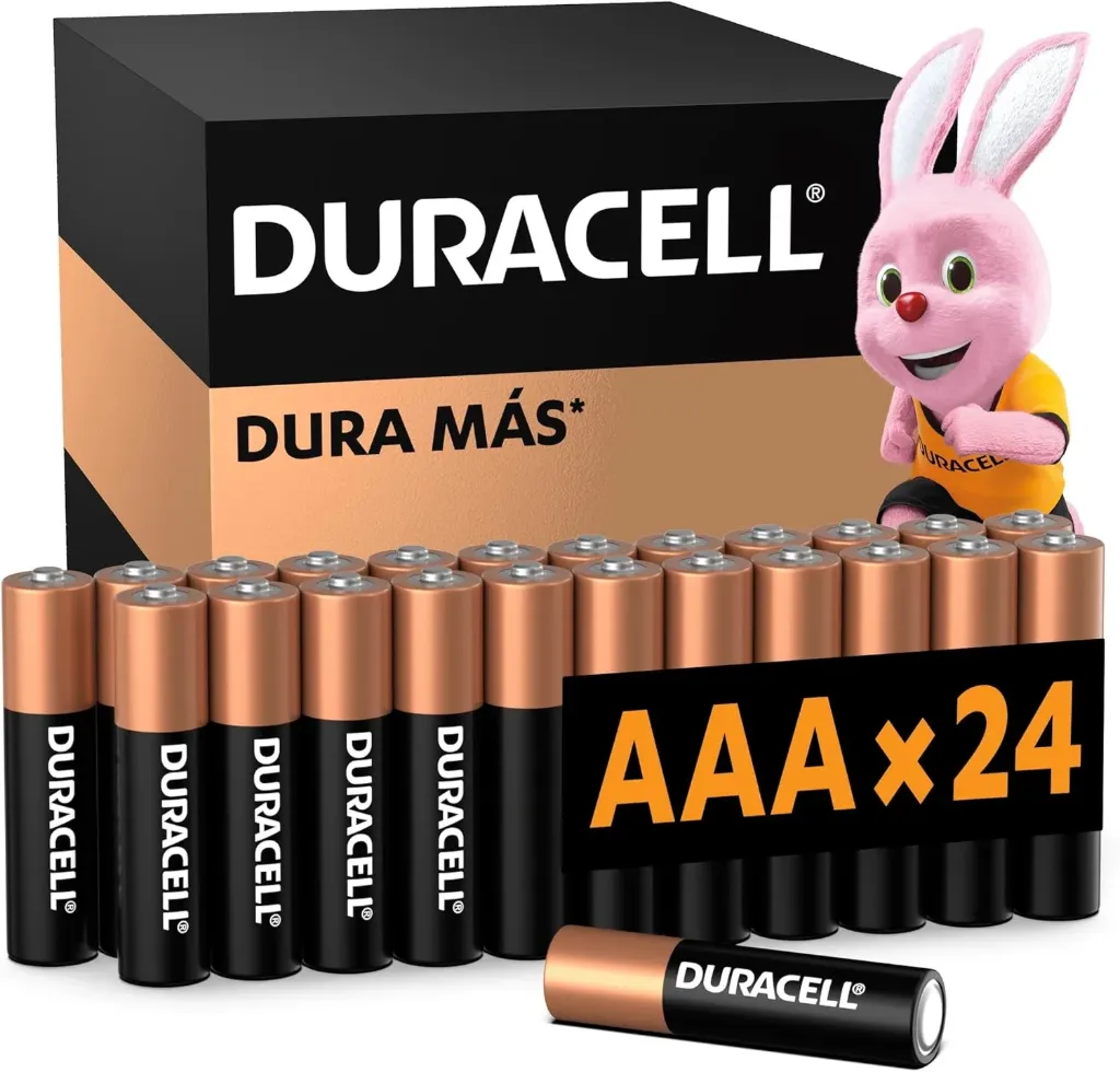 Duracell Pilas Alcalinas AAA, Paquete de 24 Baterías 1.5V, Larga Duración