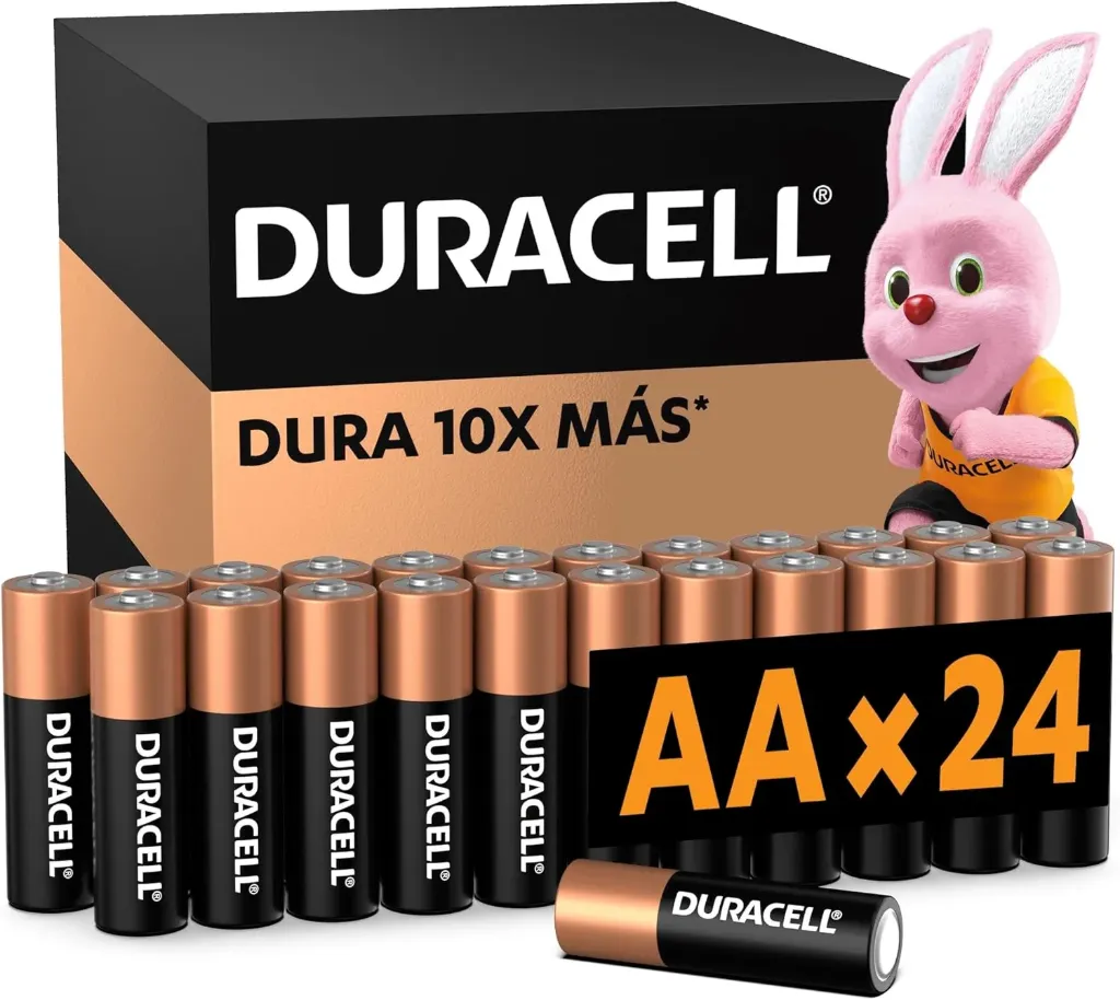 Duracell Pilas AA 1.5V Alcalinas, Paquete de 24 Baterías de Larga Duración