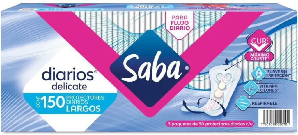 Saba Protectores Diarios Largos, 150 piezas