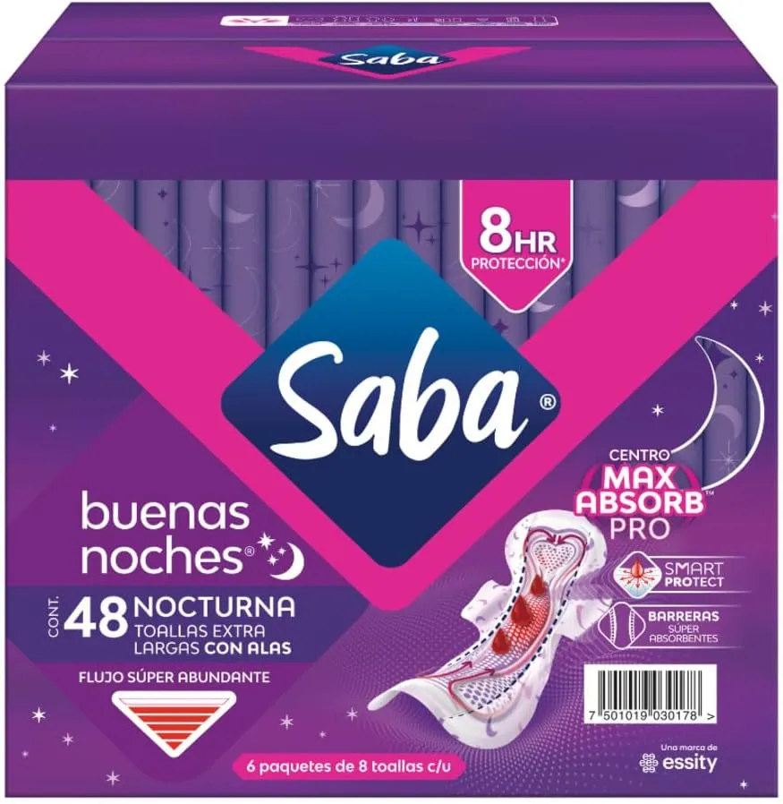 Saba Buenas Noches, toallas nocturnas con alas, 48 piezas